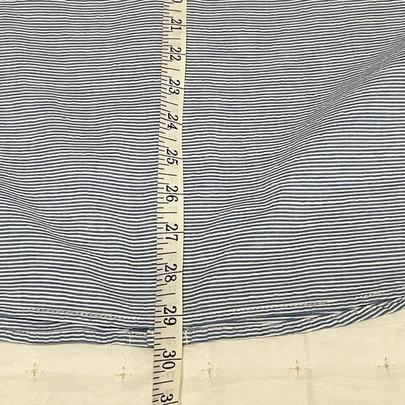 Eddie Bauer Crinkle Cotton SS Button Down Men's L | Blue & White Stripes | EUC - Picture 5 of 9